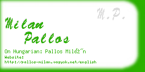 milan pallos business card